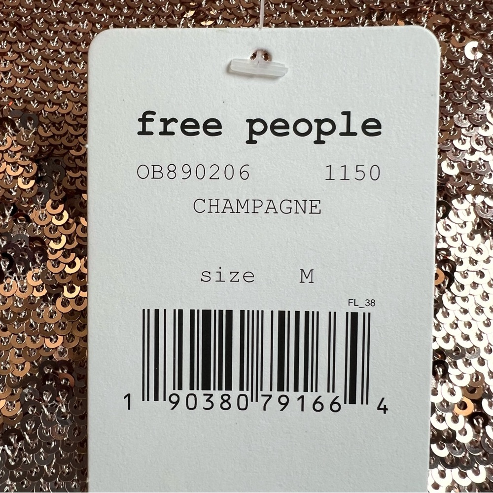FREE PEOPLE “Shimmy & Shake” Sequined Floral Bell Sleeve Pullover Blouse Top NWT - Picture 3 of 15